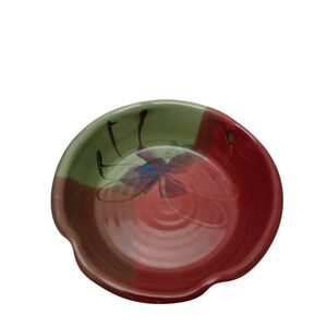 Kent Follette Maroon and Green Pottery Bowl